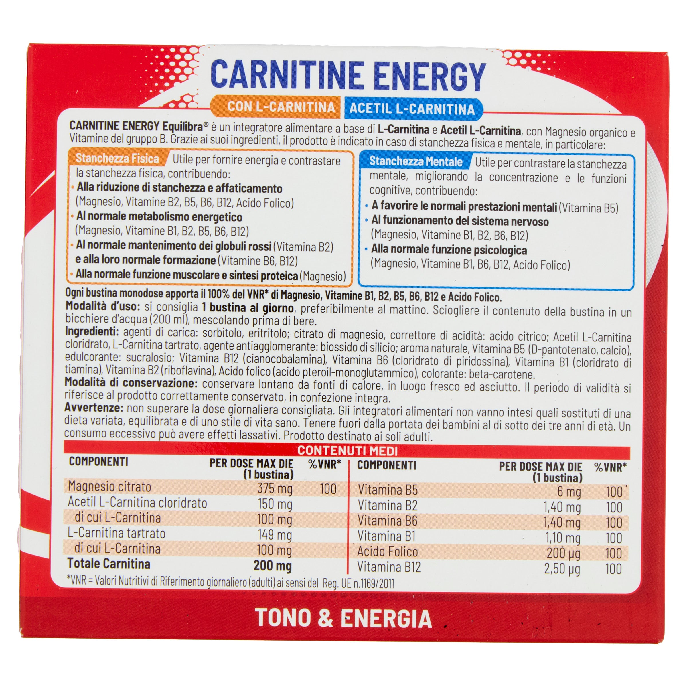 Carnitine Energy per stanchezza fisica e mentale