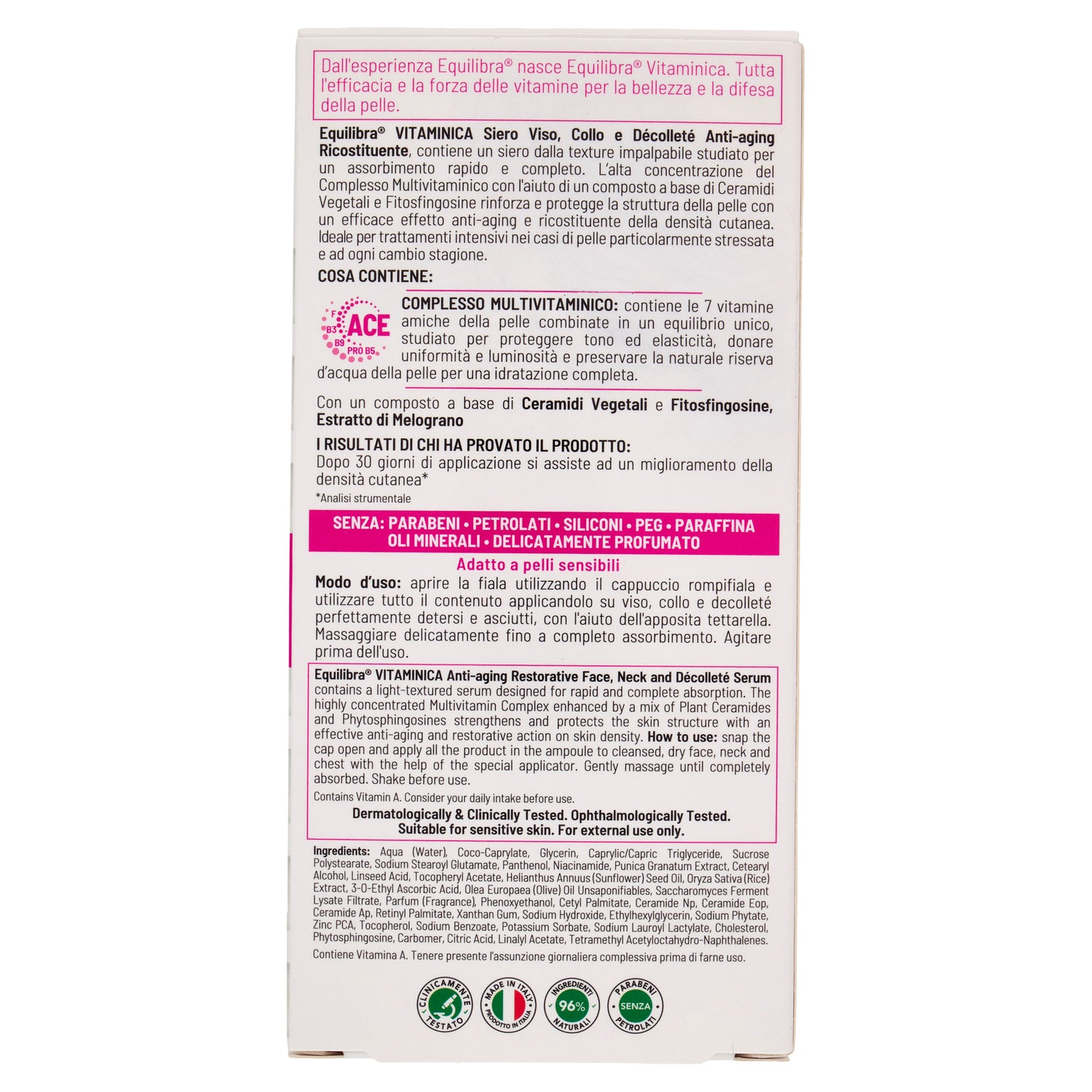 Siero Viso Collo e Décolleté Anti-aging Vitaminica