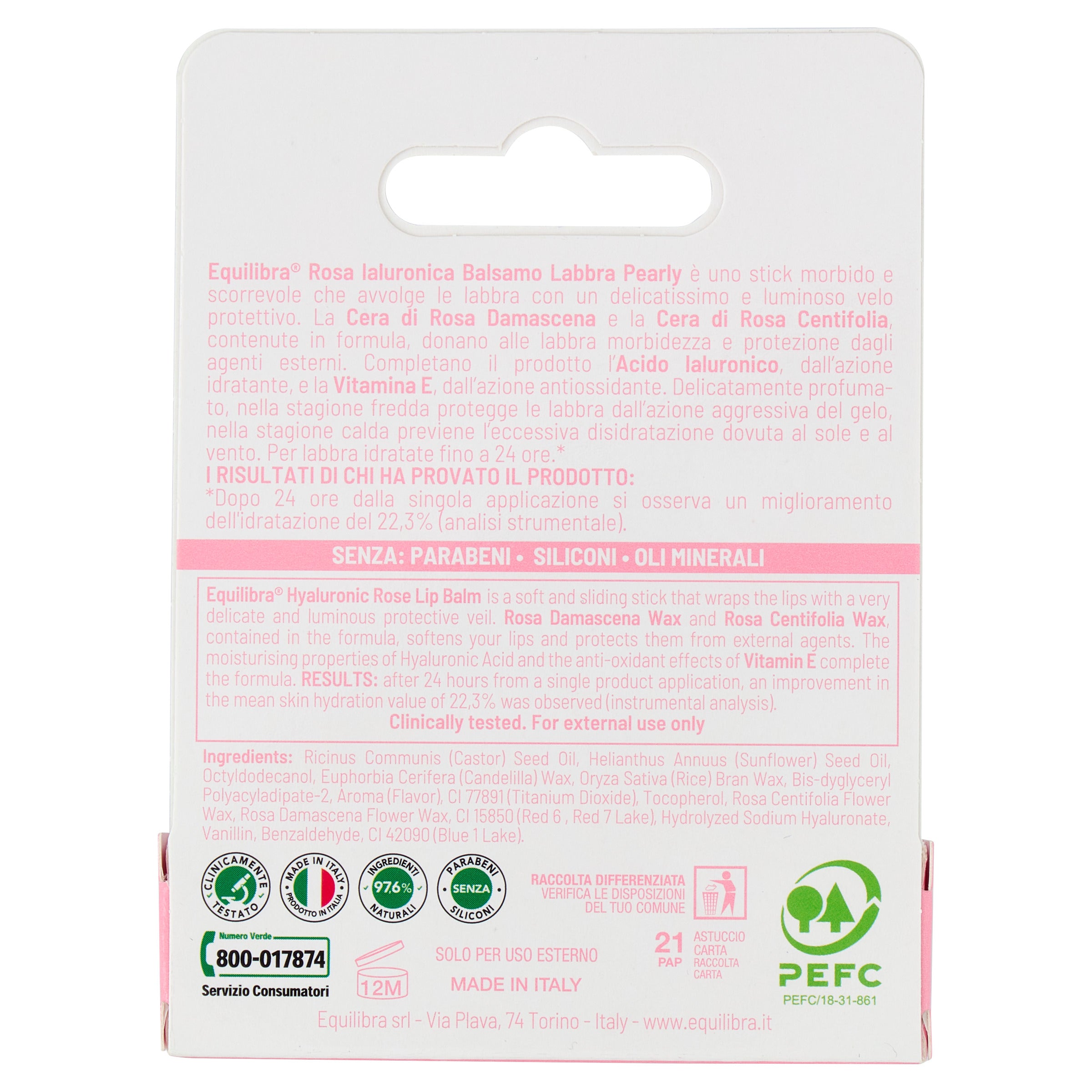 Stick Labbra Rosa Ialuronica