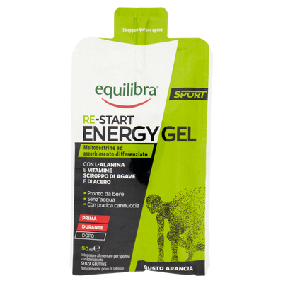 Gel Re-Start Energy con Maltodestrine per lo sport