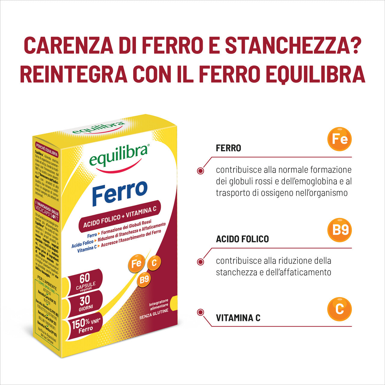 Integratore di Ferro con Vitamina C e Acido Folico in Vegicaps® Soft