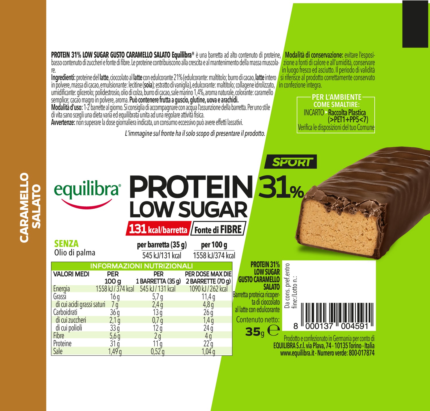 Barretta Protein 31% Low Sugar Caramello Salato