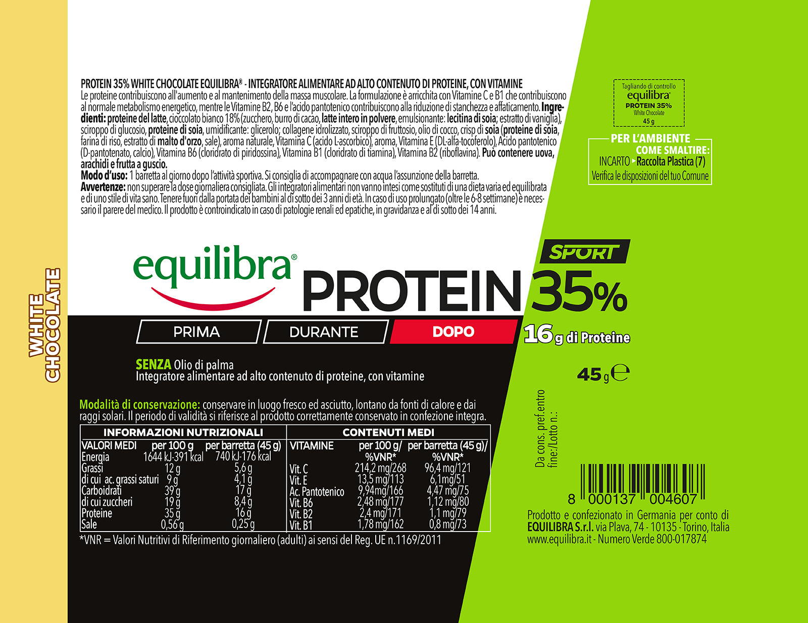 Barretta Protein 35% White Chocolate