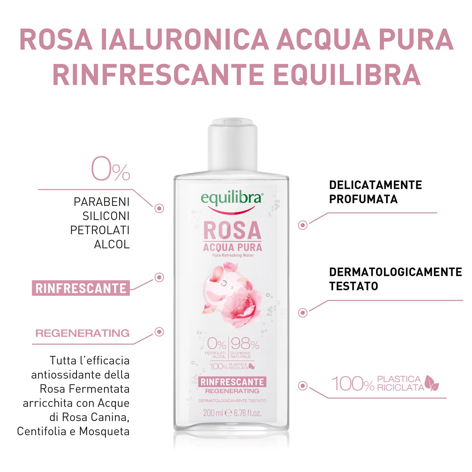 Acqua Pura Rinfrescante alla Rosa