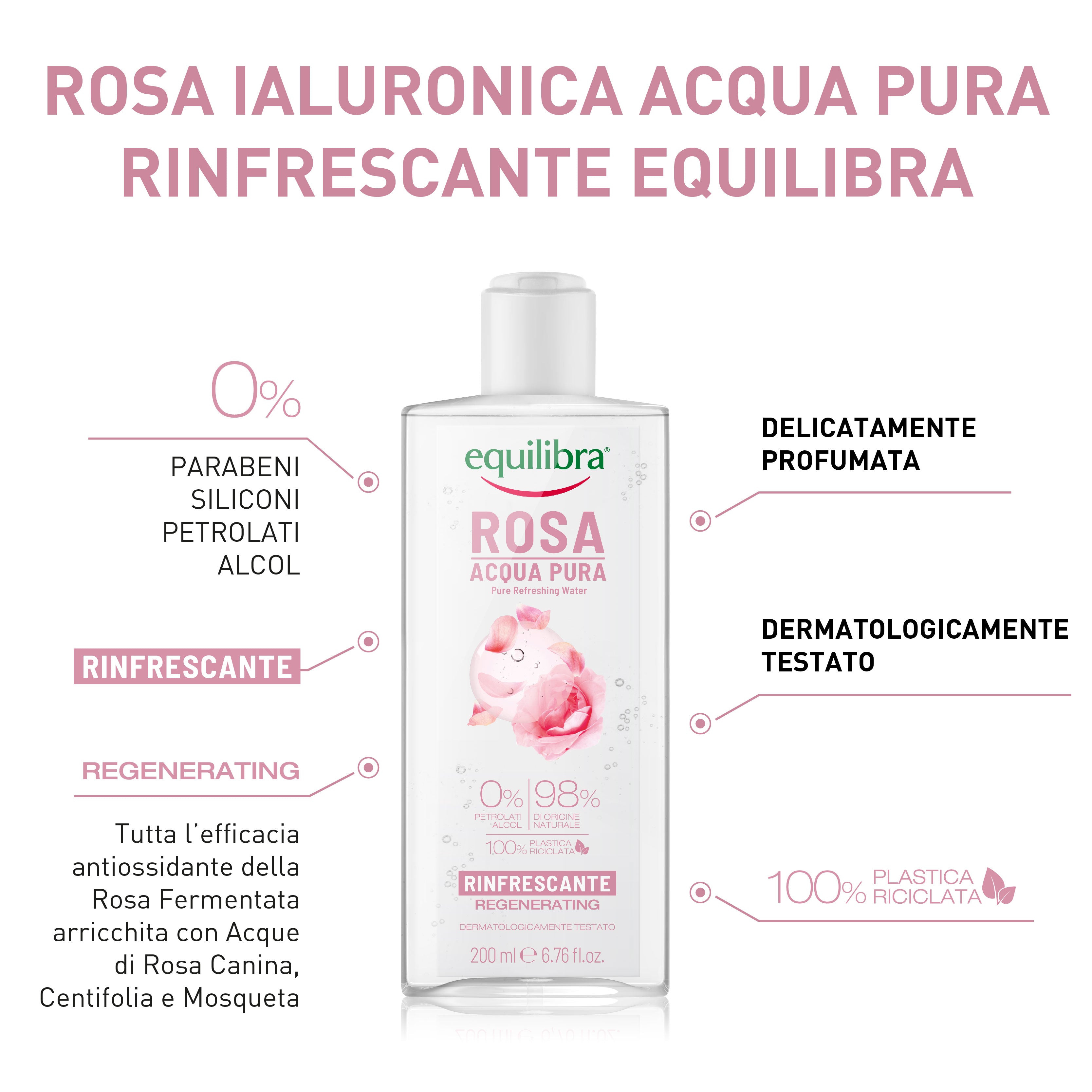 Acqua Pura Rinfrescante alla Rosa