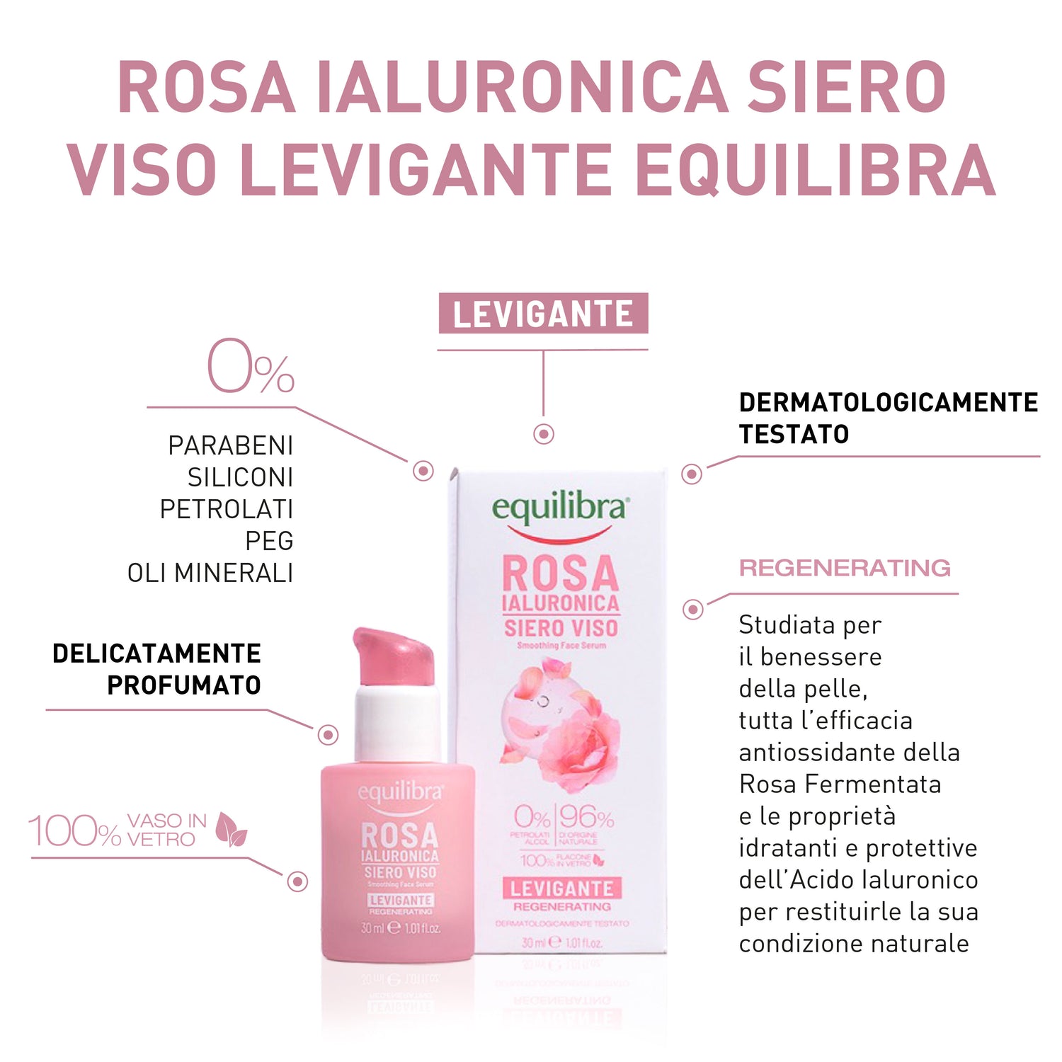 Siero Viso Levigante Rosa Ialuronica