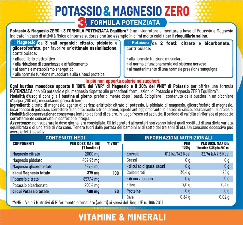 Potassio &amp; Magnesio Zero 3 Formula Potenziata