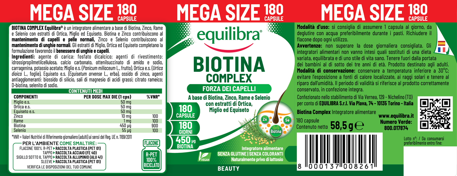 Biotina Complex Mega Size Scorta per 6 mesi