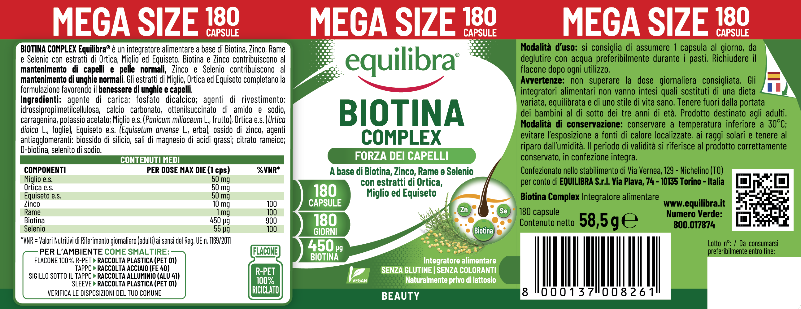Biotina Complex Mega Size Scorta per 6 mesi