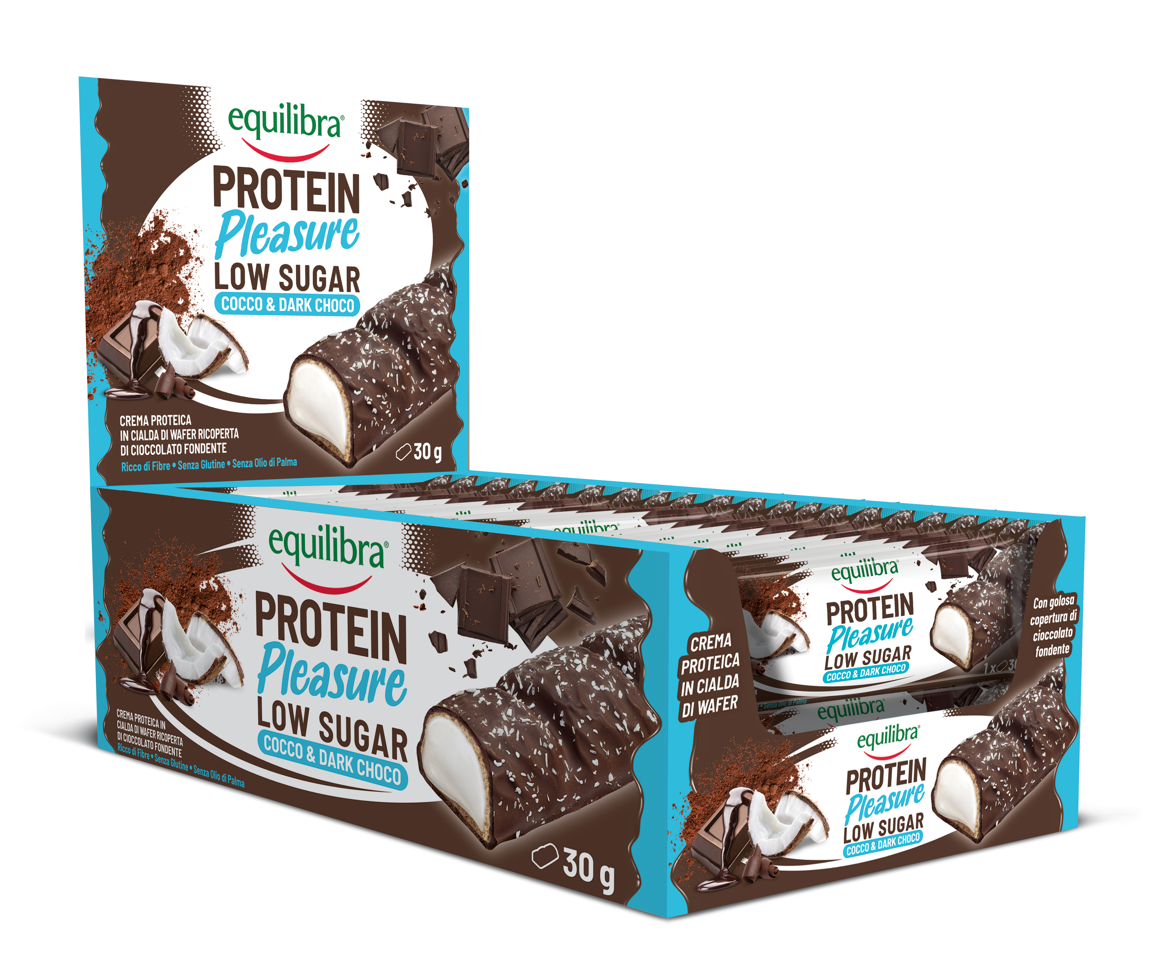 Barrette x 20 Protein Pleasure Cocco e Cioccolato Fondente