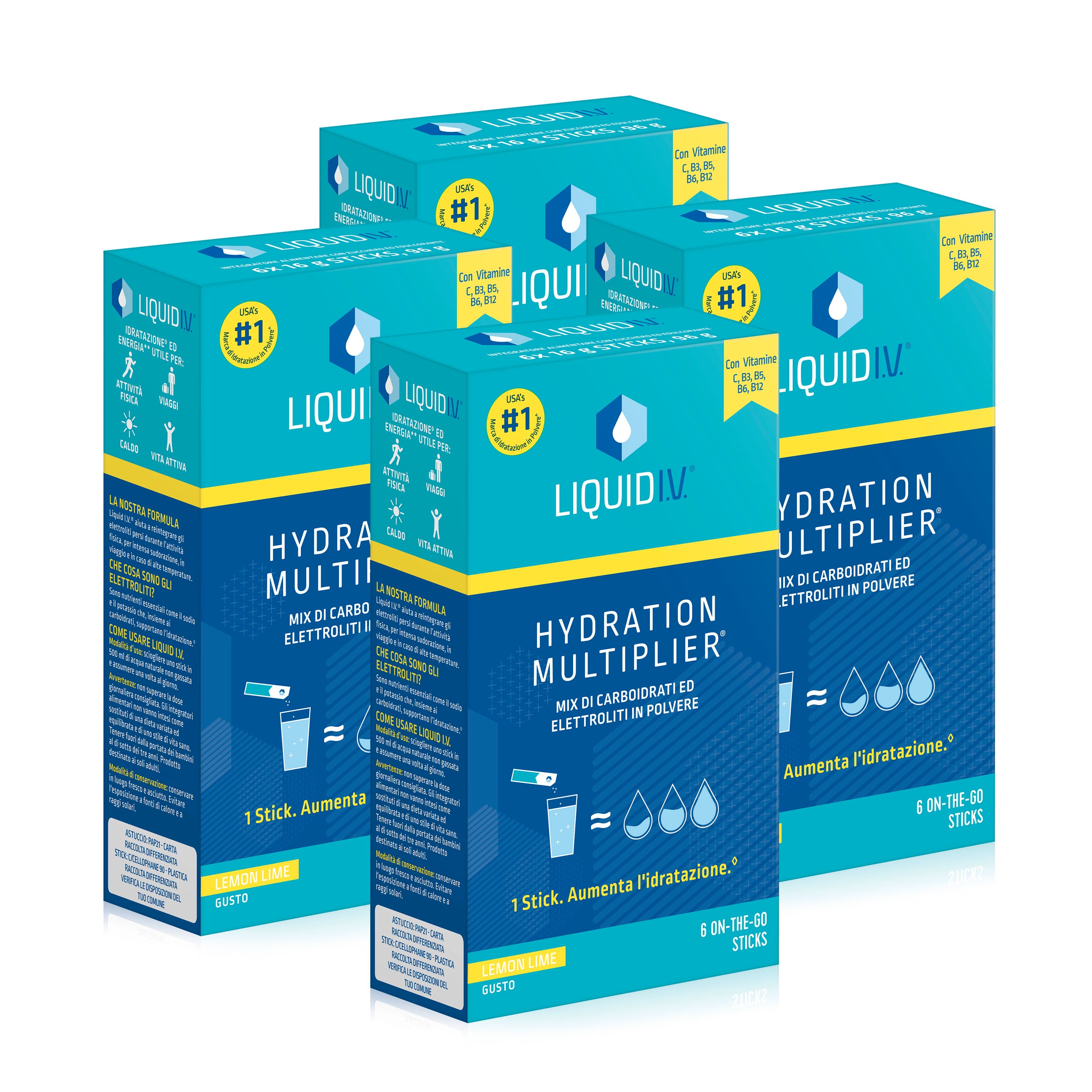 x4 Liquid I.V.® Hydration Multiplier® Lemon Lime