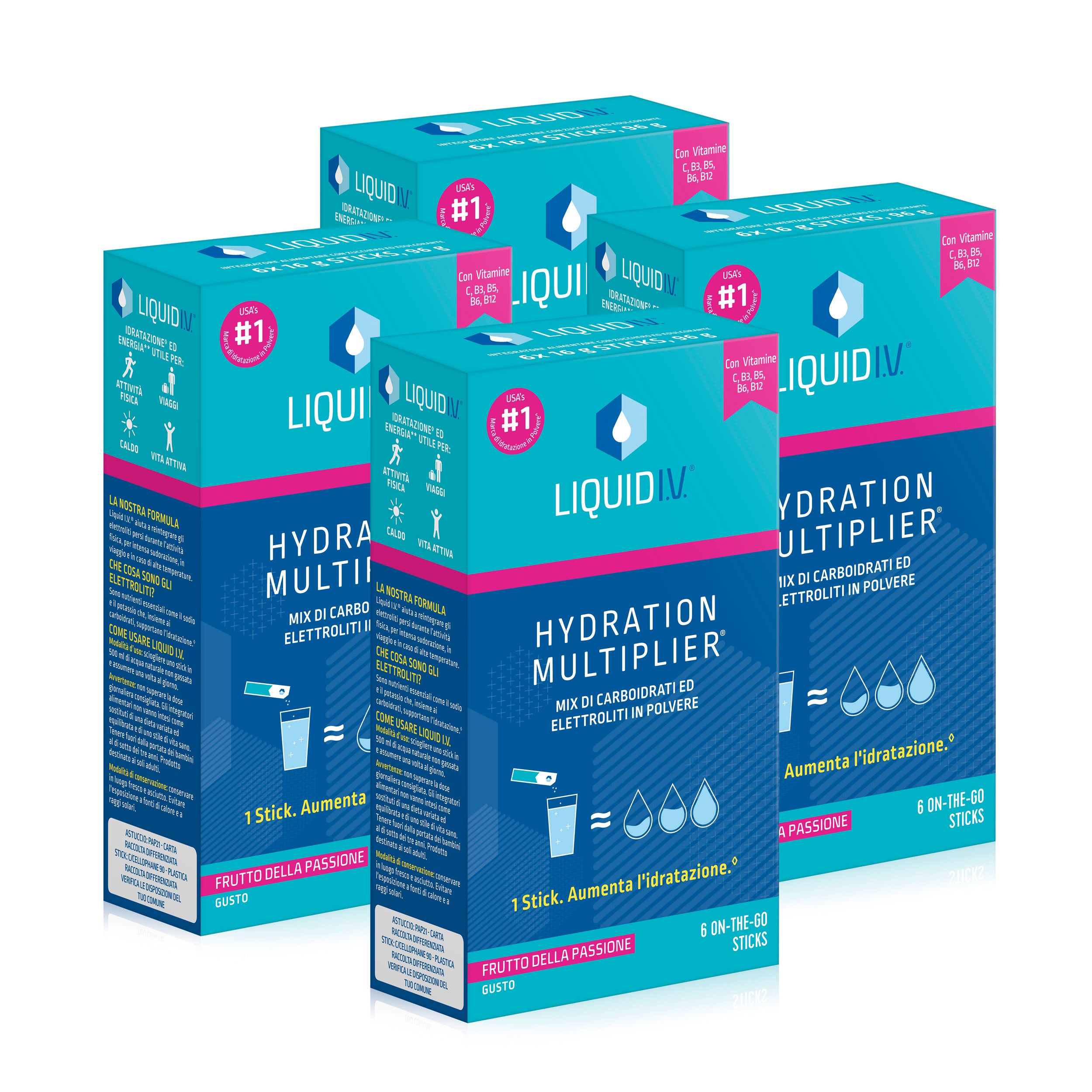 x4 Liquid I.V.® Hydration Multiplier® Passion Fruit