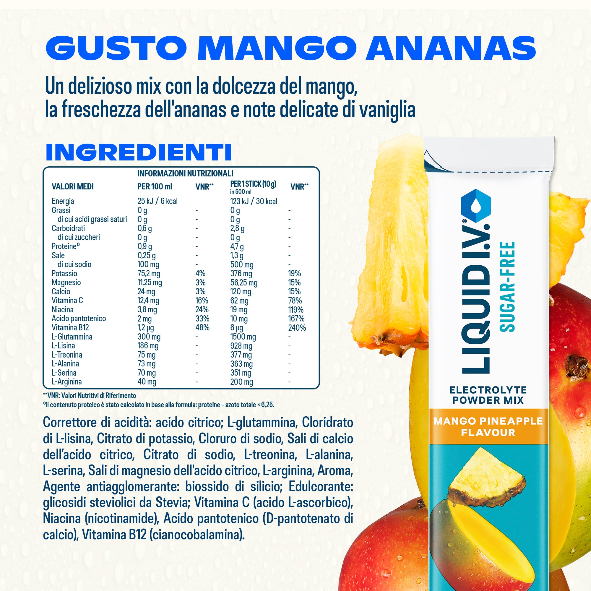 Liquid I.V.® Sugar-Free Mango e Ananas 16 Sticks