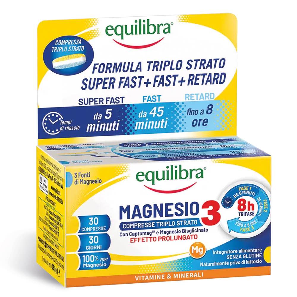Magnesio in compresse Triplo Strato per rilascio graduale