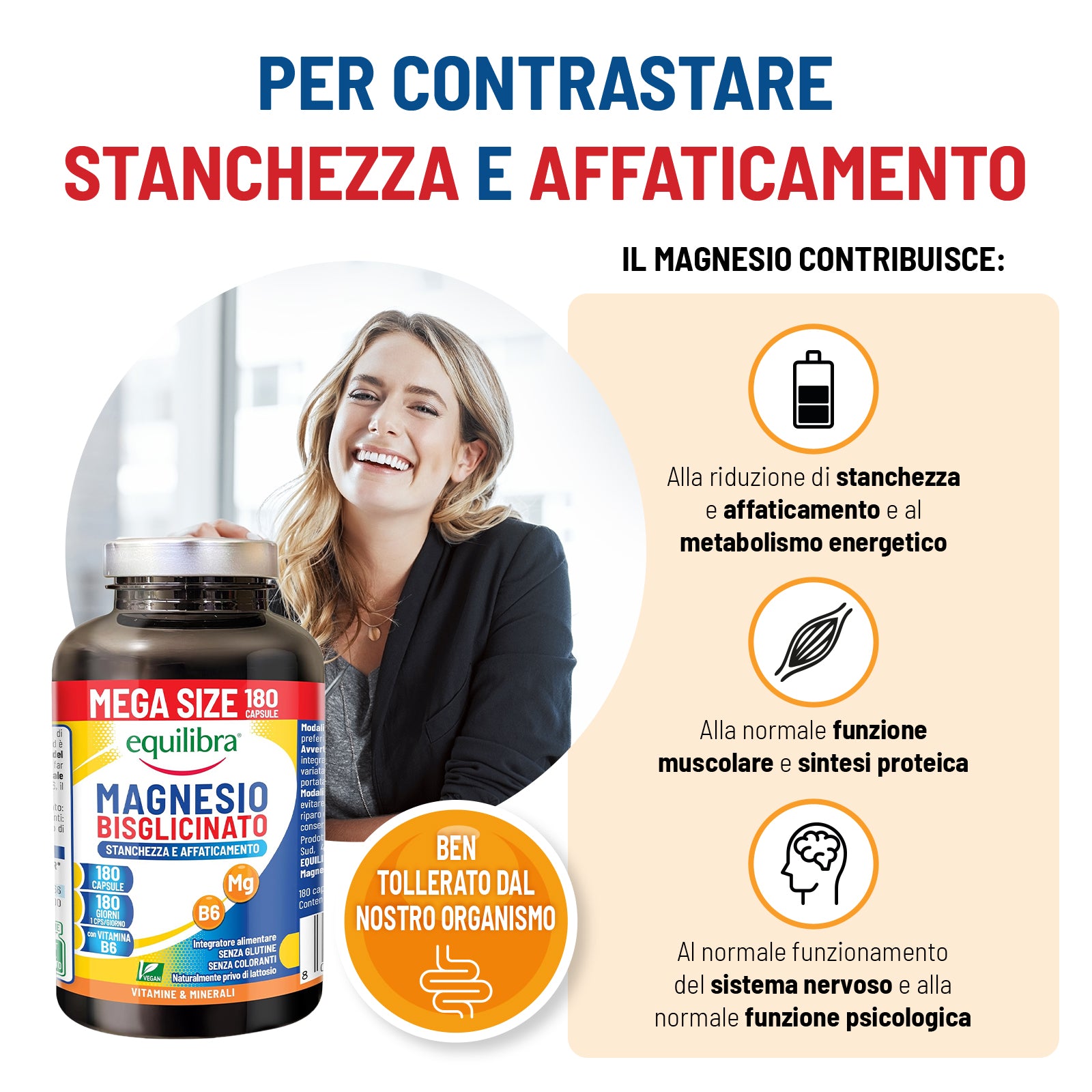 Magnesio Bisglicinato Mega Size Scorta per 6 mesi