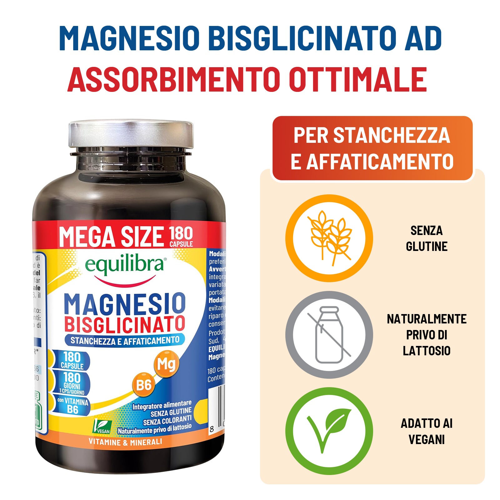 Magnesio Bisglicinato Mega Size Scorta per 6 mesi