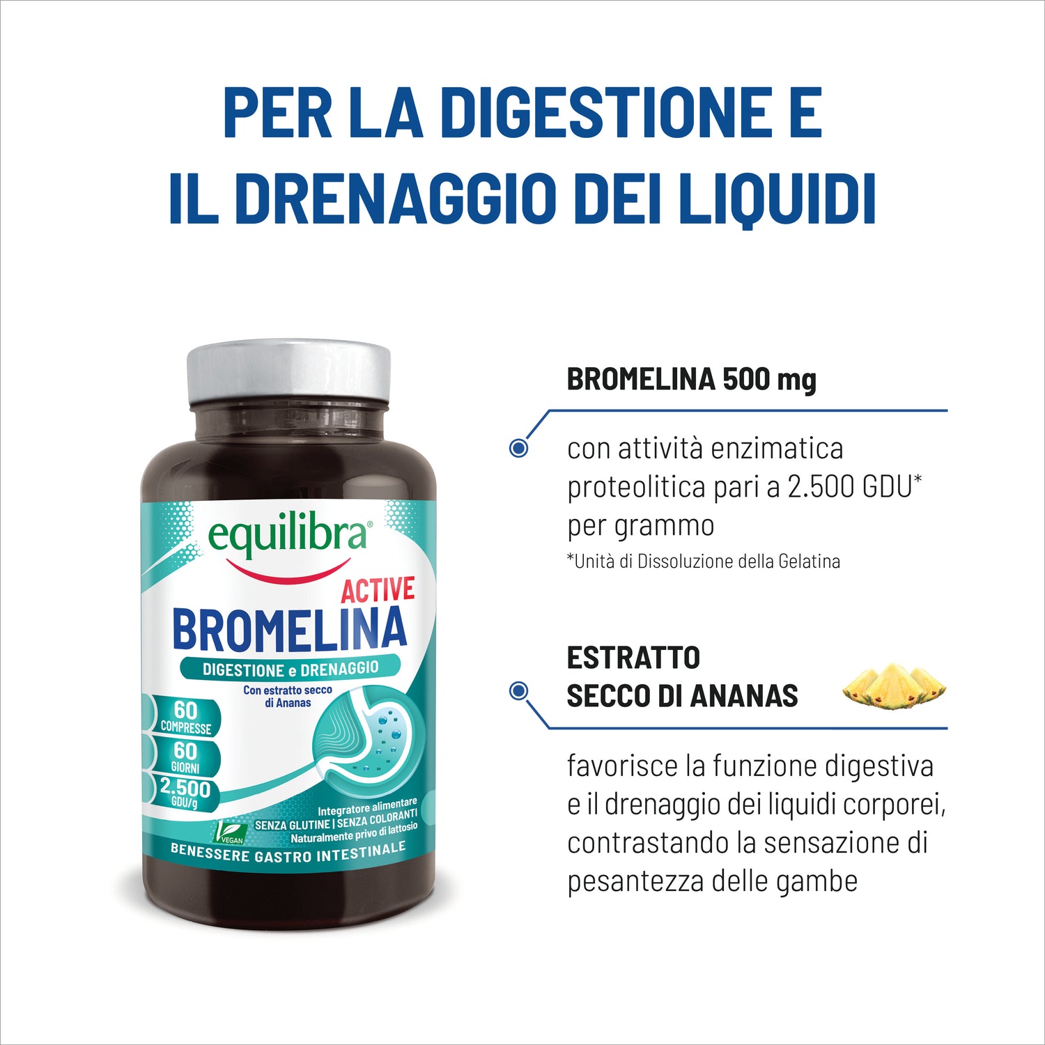 Bromelina Active per la digestione e il drenaggio