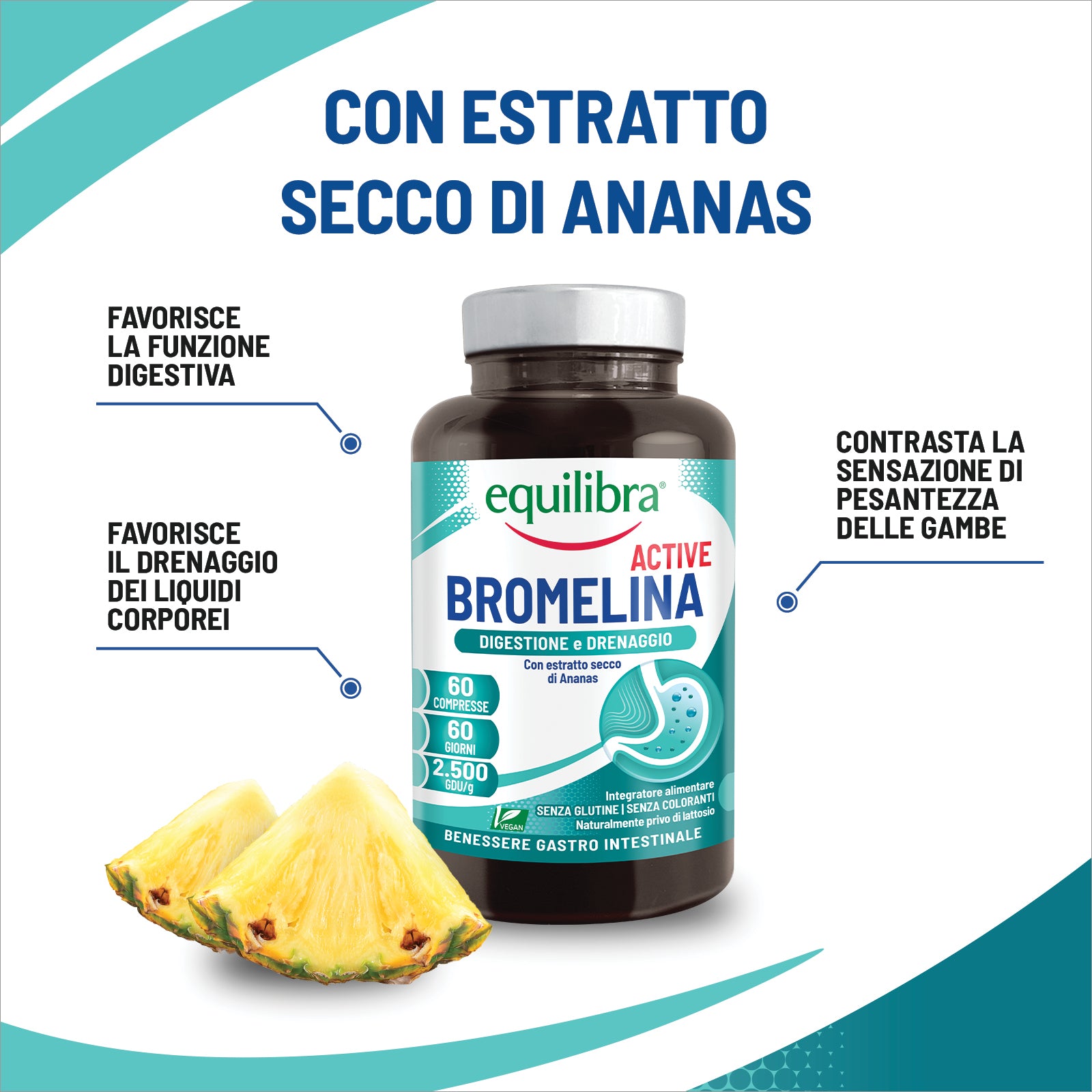 Bromelina Active per la digestione e il drenaggio