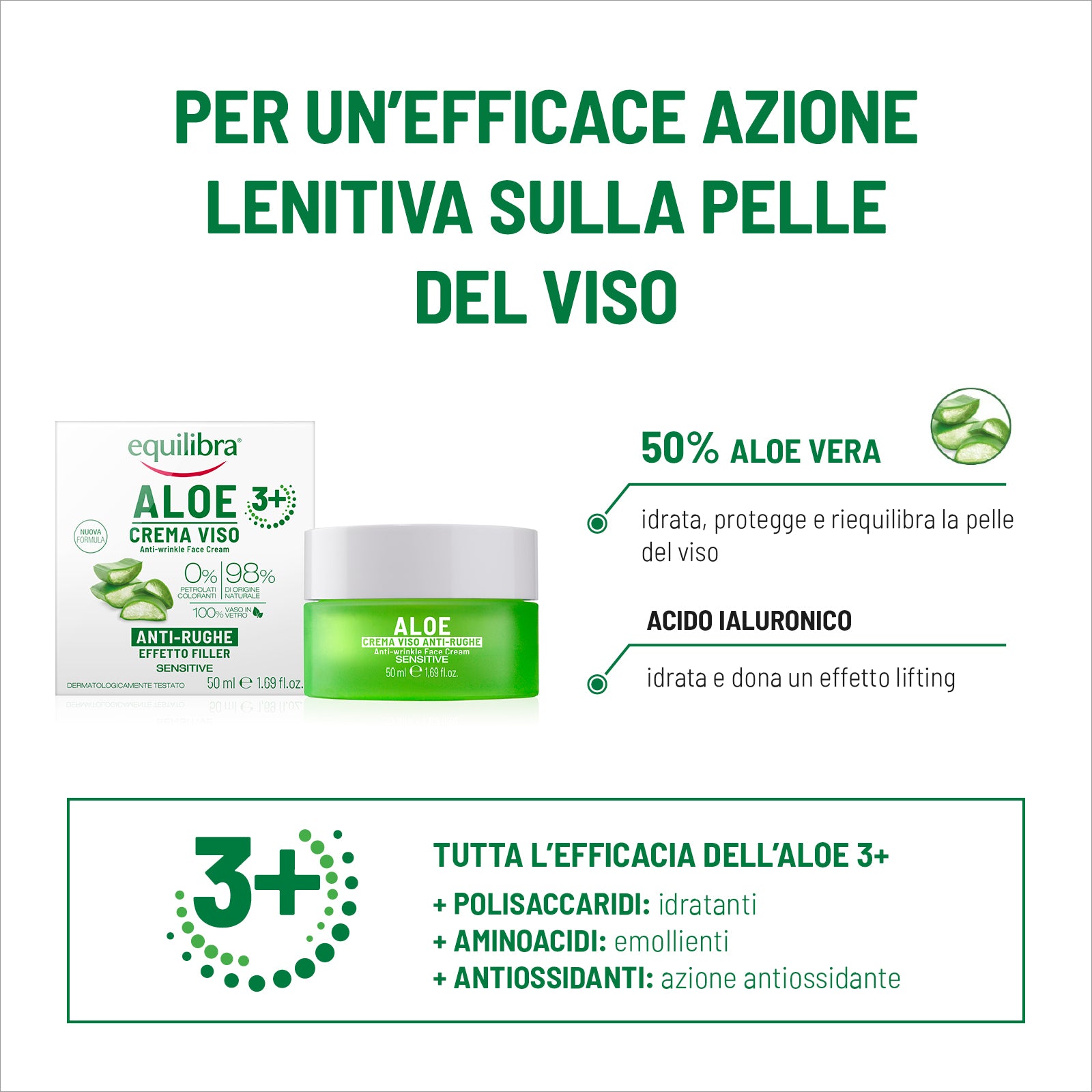 Crema Viso Anti-rughe Aloe Effetto Filler