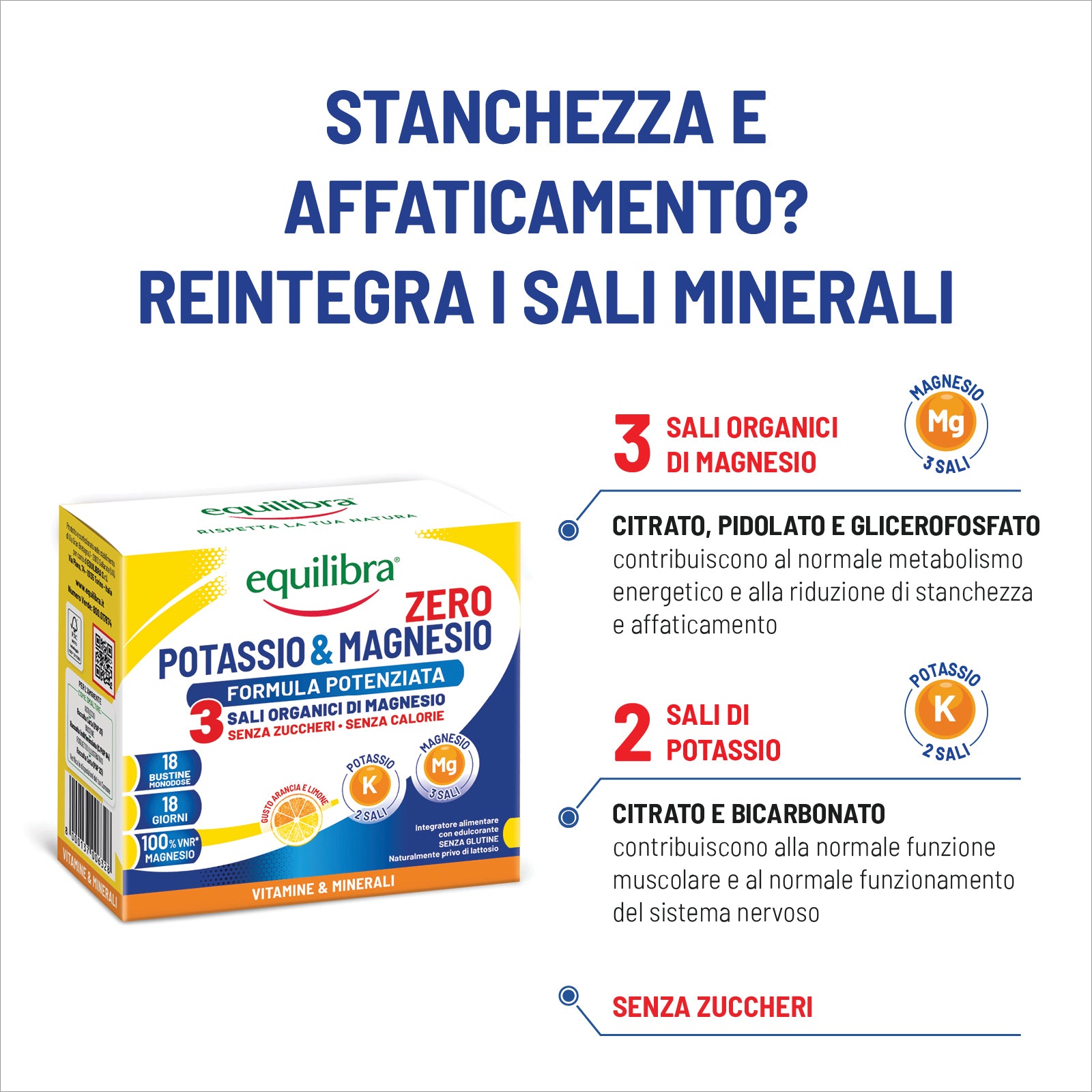 Bundle x3 Potassio e Magnesio Zero 3 Formula Potenziata per il reintegro dei sali minerali