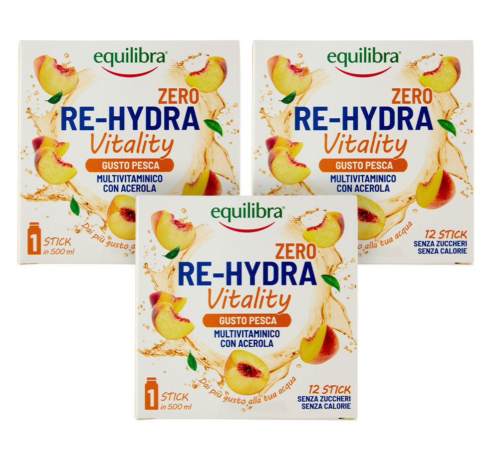 Bundle x3 Re-Hydra Vitality Zero con Acerola - Gusto Pesca