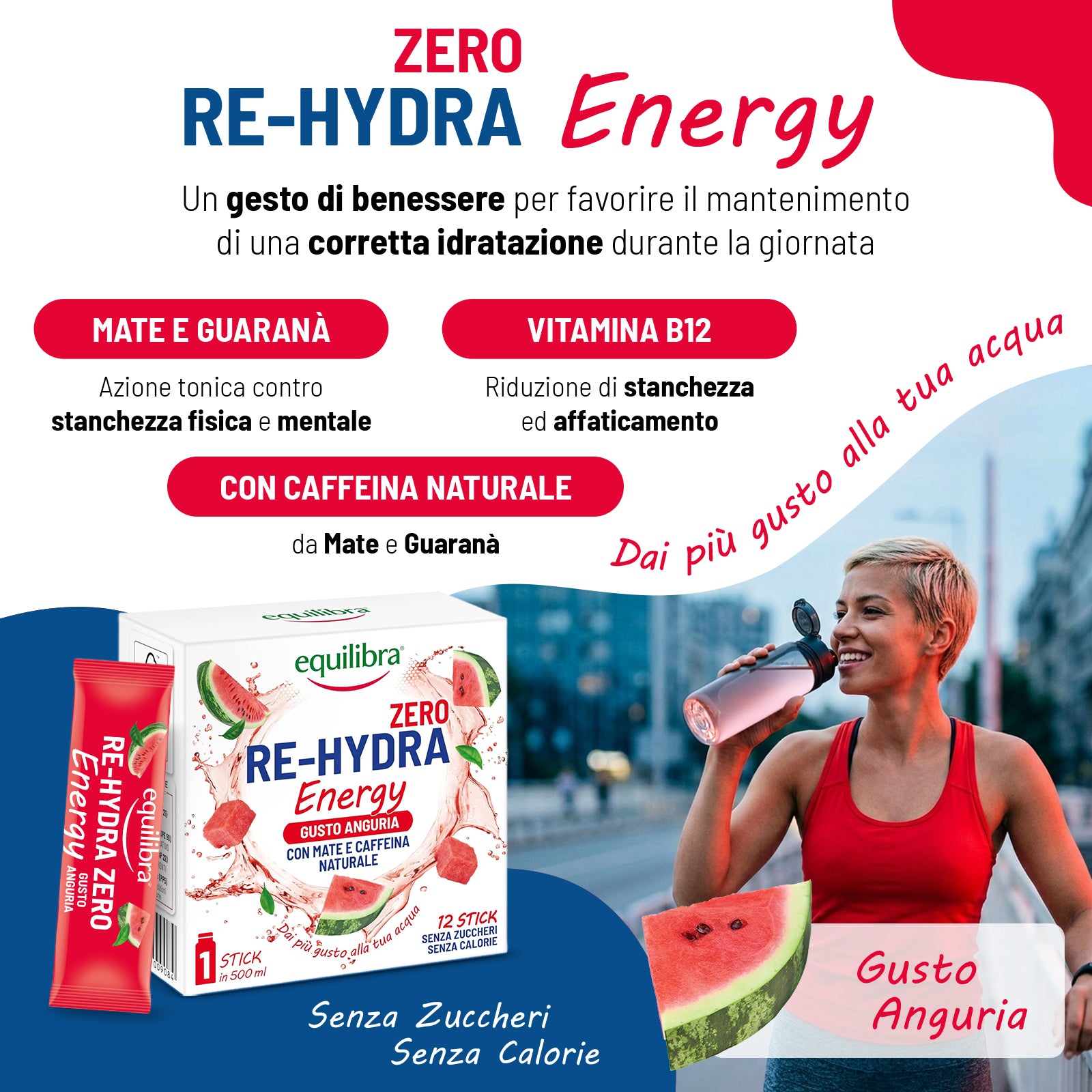 Re-Hydra Energy con Matè e Caffeina - Gusto Anguria