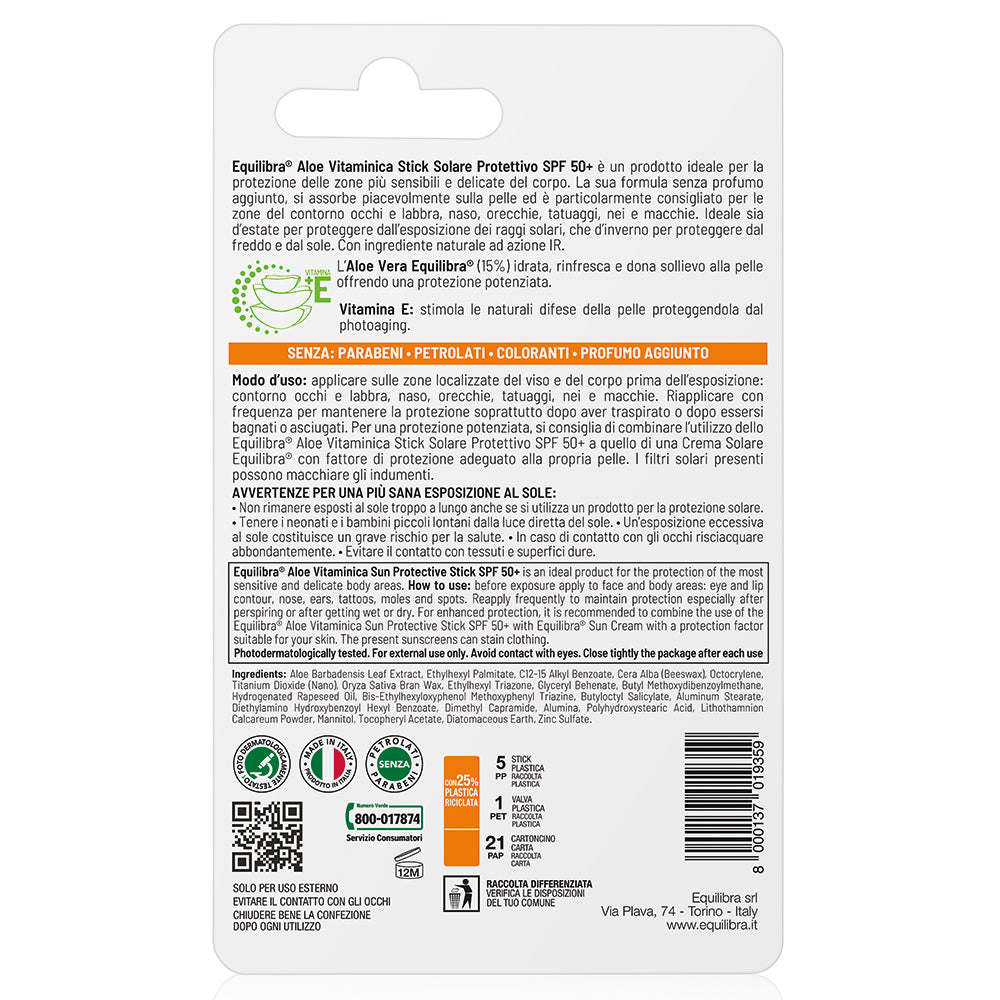 Stick Solare Protettivo SPF 50+ Aloe Vitaminica