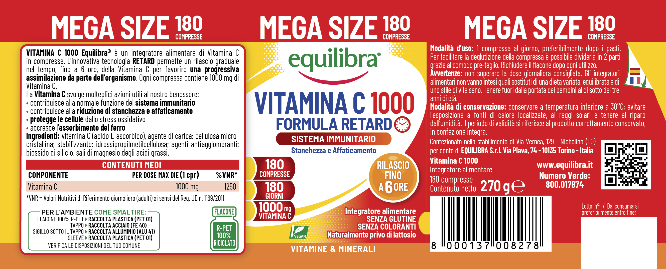 Vitamina C 1000 Mega size Scorta per 6 mesi