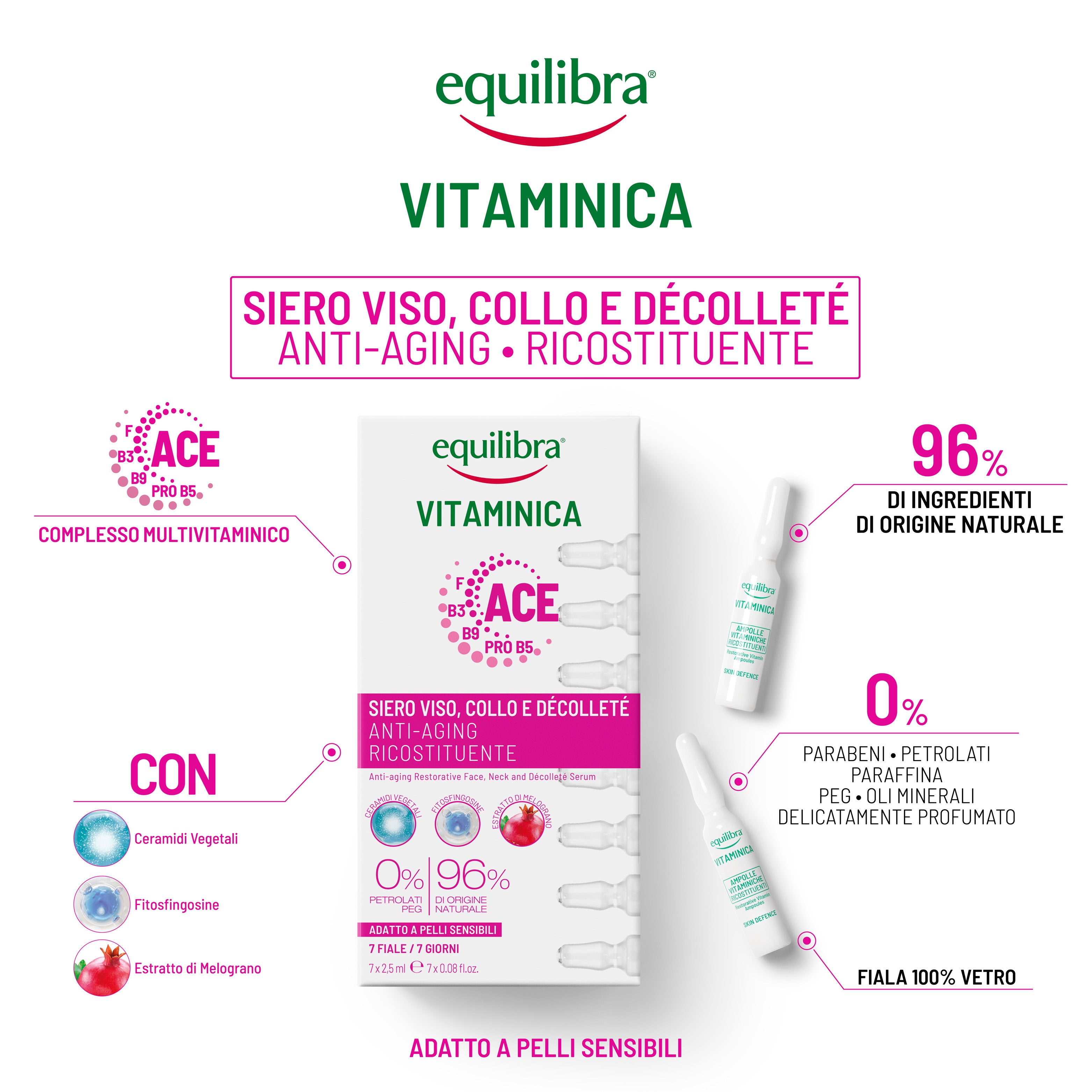 Siero Viso Collo e Décolleté Anti-aging Vitaminica