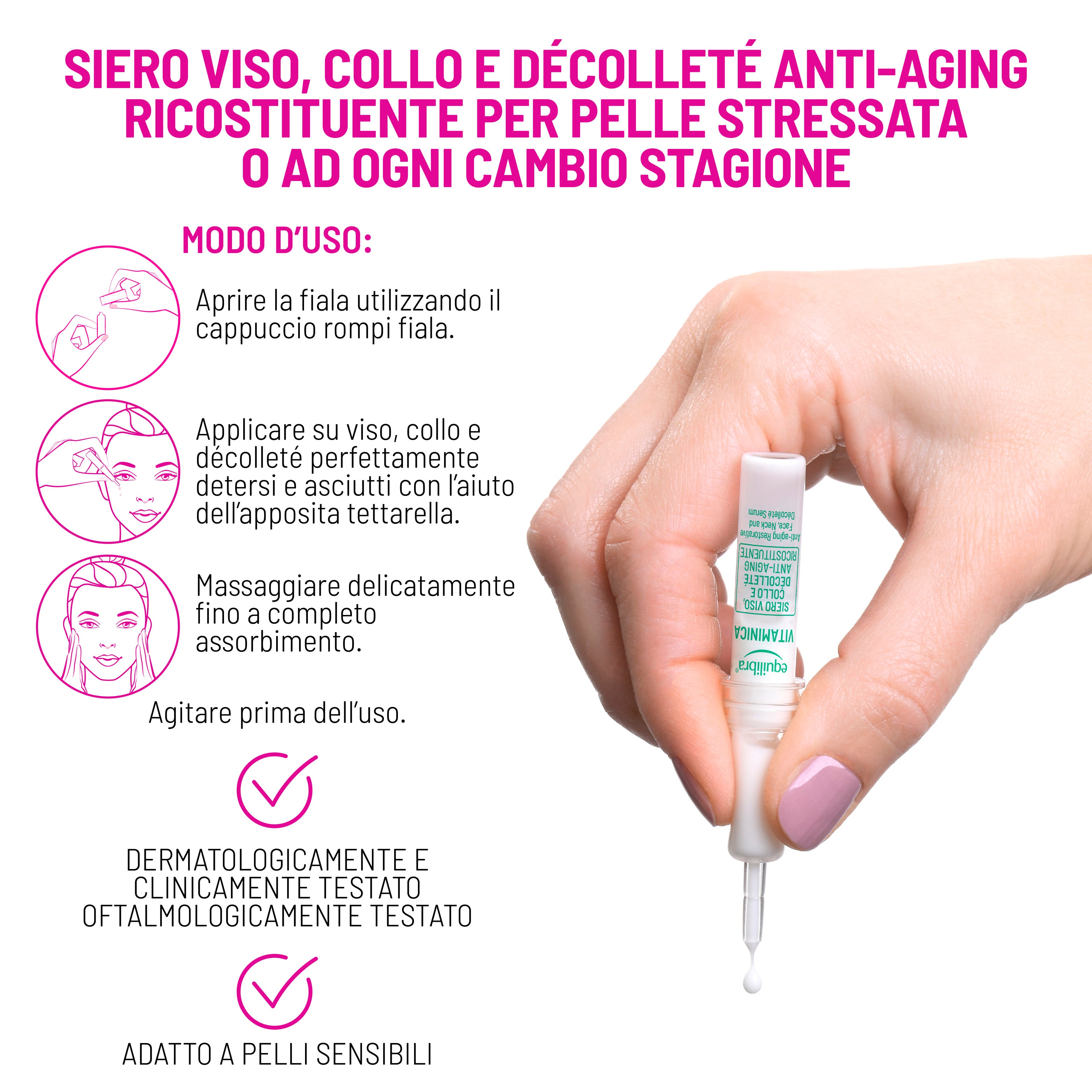 Siero Viso Collo e Décolleté Anti-aging Vitaminica