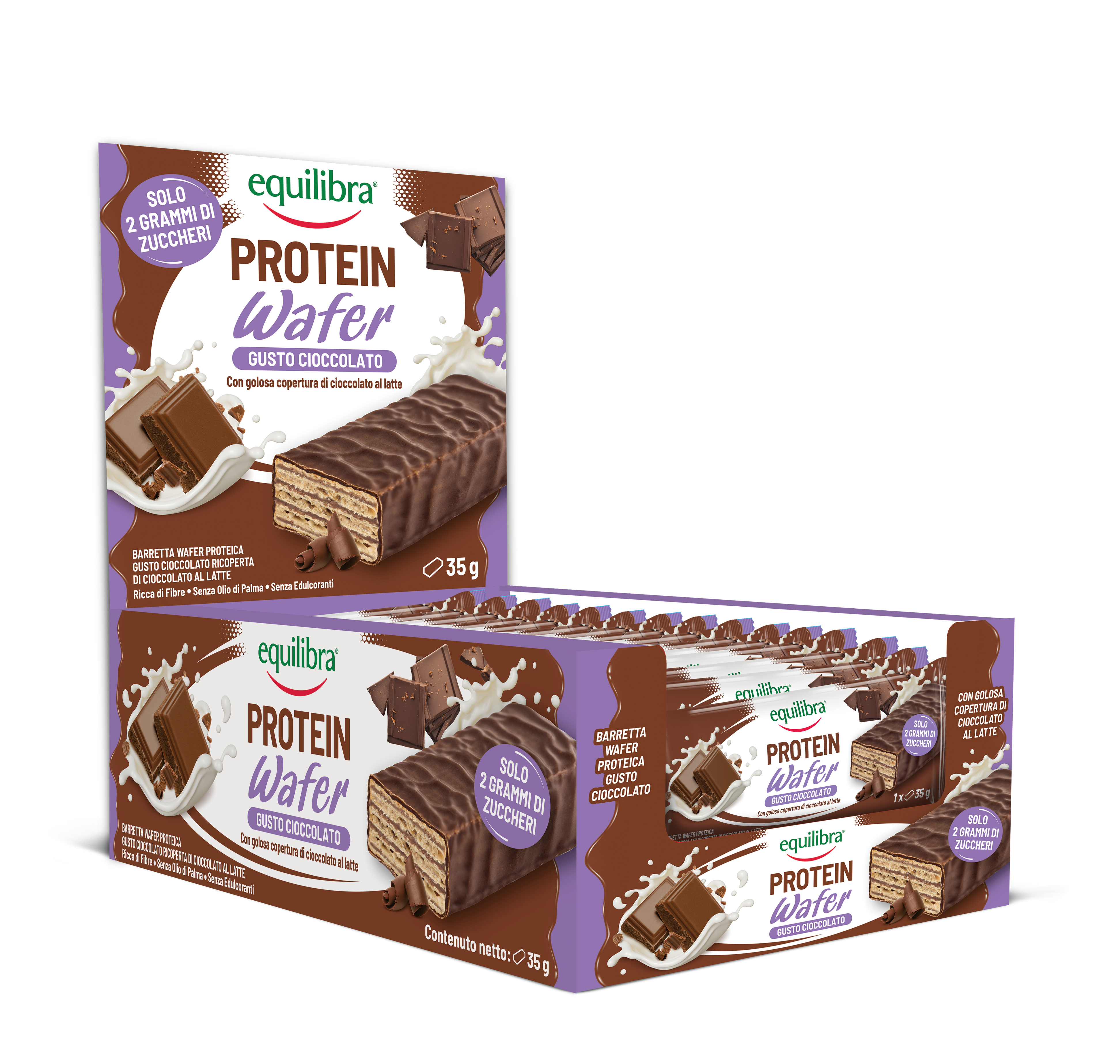 Barrette x 25 Protein Wafer Cioccolato al Latte