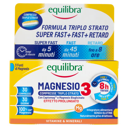 Magnesio in compresse Triplo Strato per rilascio graduale