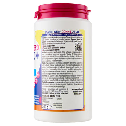 Magnesio in Barattolo Donna Zero Zuccheri a base di 3 Sali di Magnesio, Vitamine D3, B6 e B12 e Acido Folico