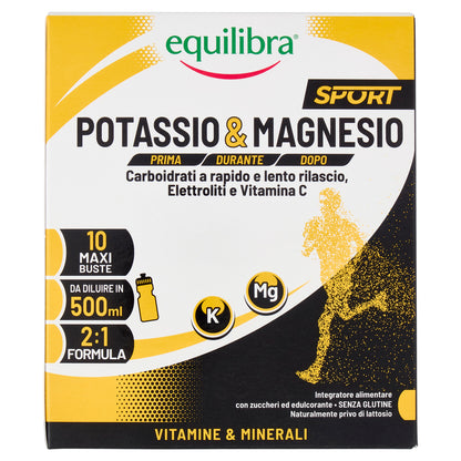 Potassio e Magnesio Sport con Carboidrati a rapido rilascio e Elettroliti per attività sportiva