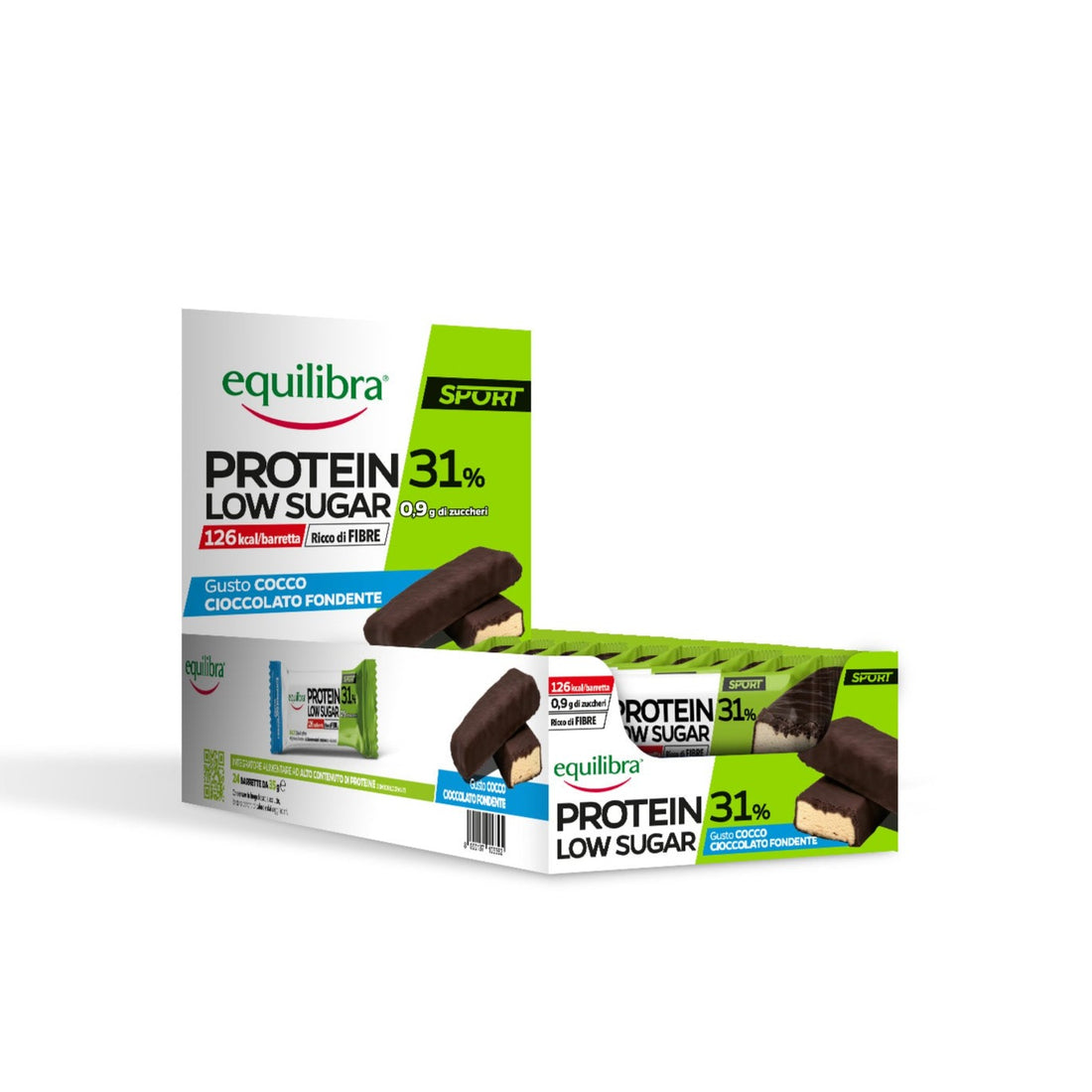 Barrette x 24 Protein 31% Low Sugar Cocco e Cioccolato Fondente