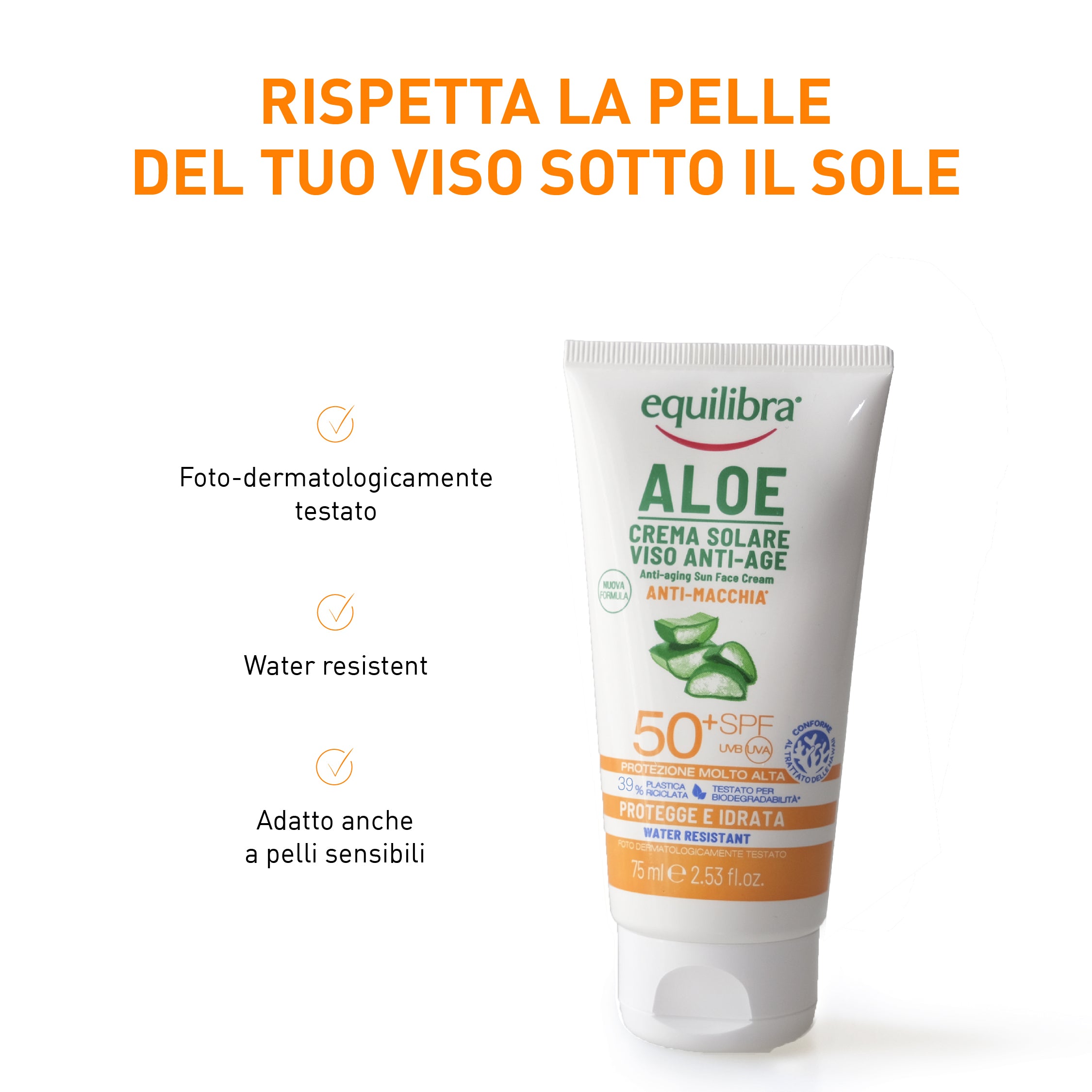 Crema Solare Viso SPF 50+ Aloe