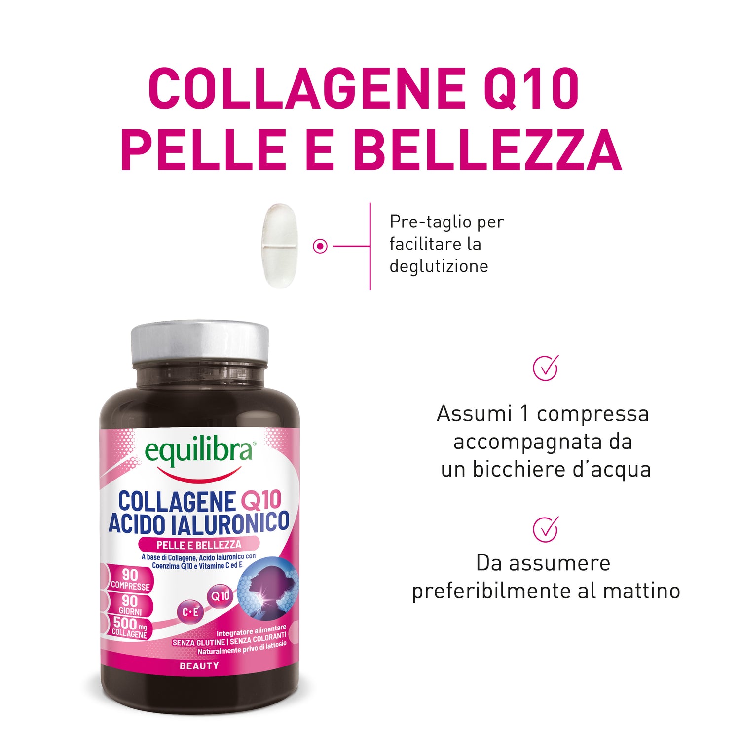 Bundle x 3 Collagene Q10 e Acido Ialuronico per la pelle e la bellezza