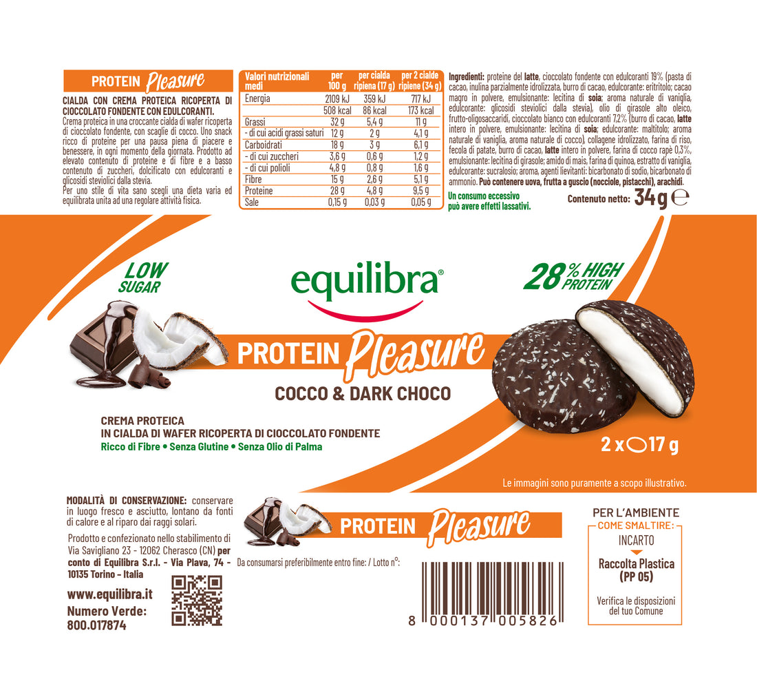Protein Pleasure Doblone Cocco &amp; Cioccolato Fondente