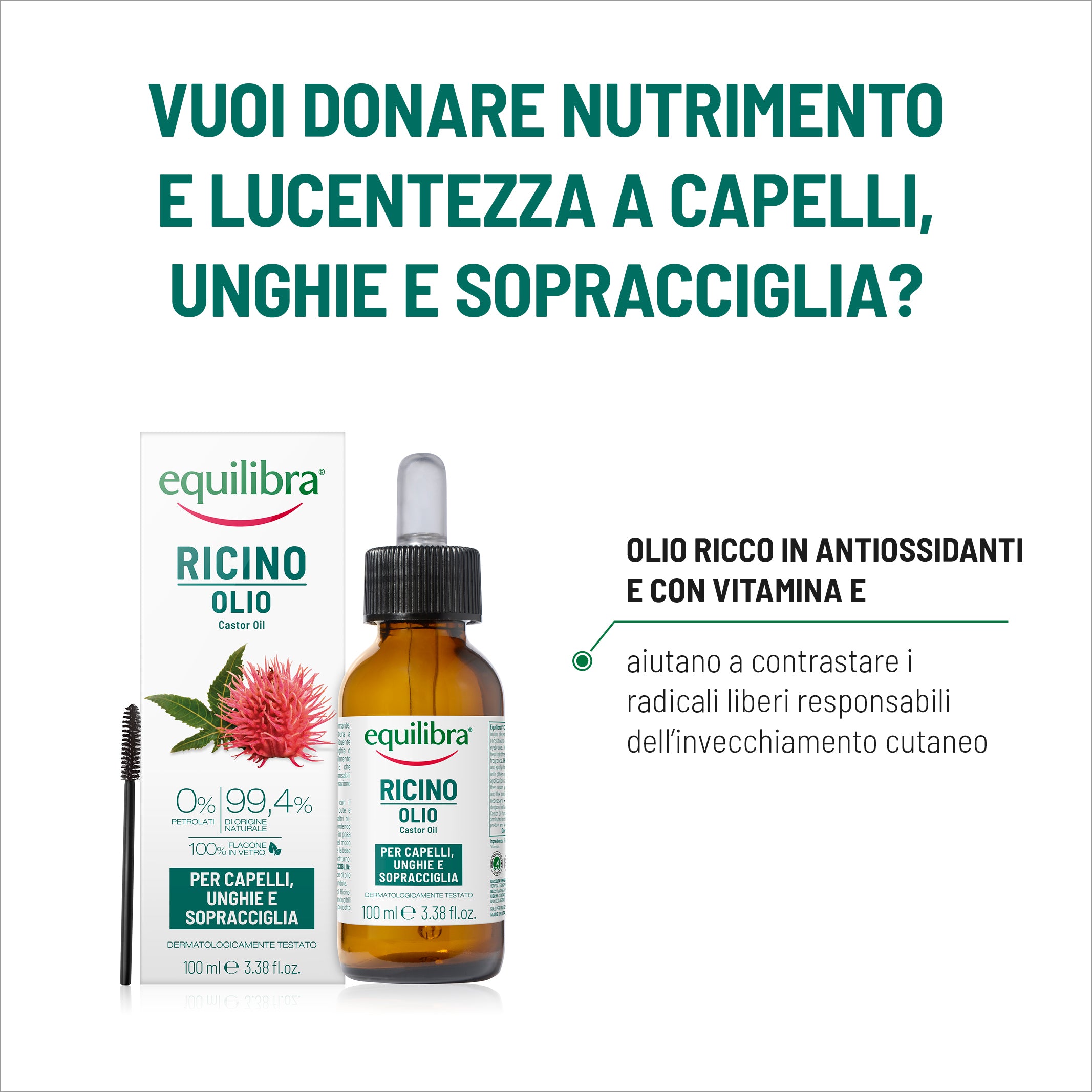 olio di ricino sui capelli