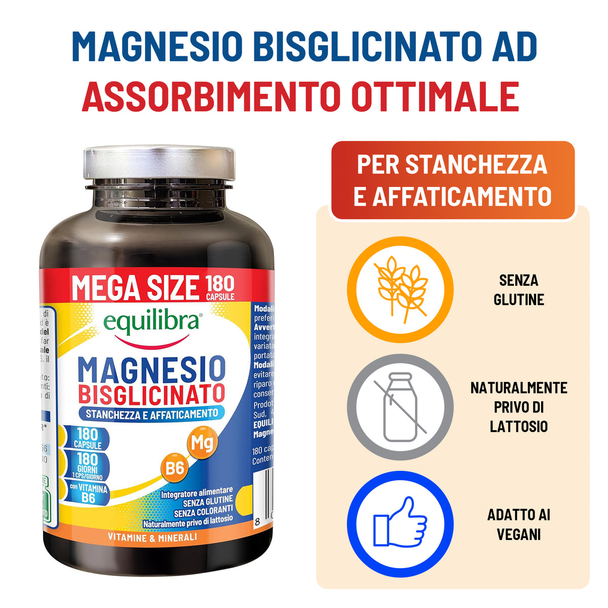 Magnesio Bisglicinato Mega Size Scorta per 6 mesi