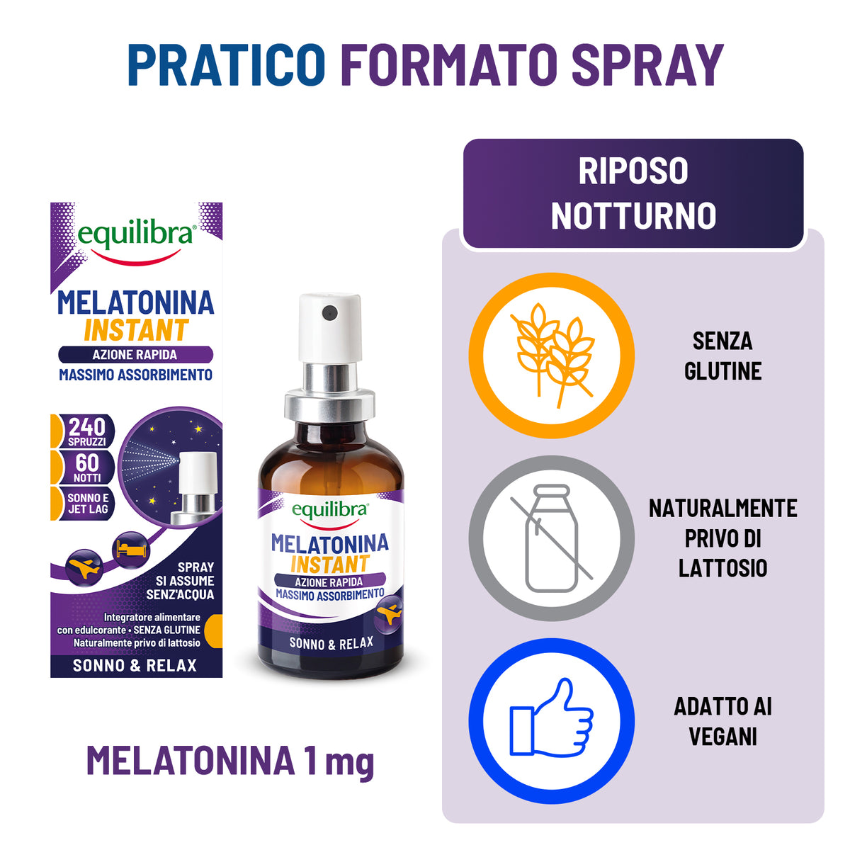 Melatonina spray per dormire con azione rapida