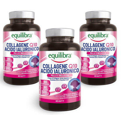 Bundle x 3 Collagene Q10 e Acido Ialuronico per la pelle e la bellezza