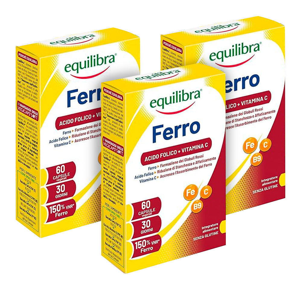 Bundle x3 Ferro con Vitamina C e Acido Folico