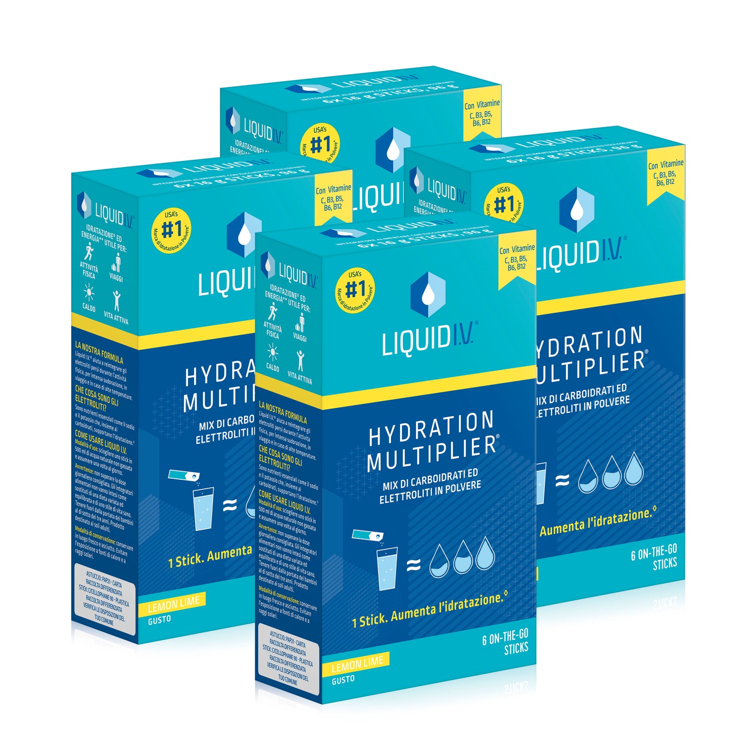 x4 Liquid I.V.® Hydration Multiplier® Lemon Lime