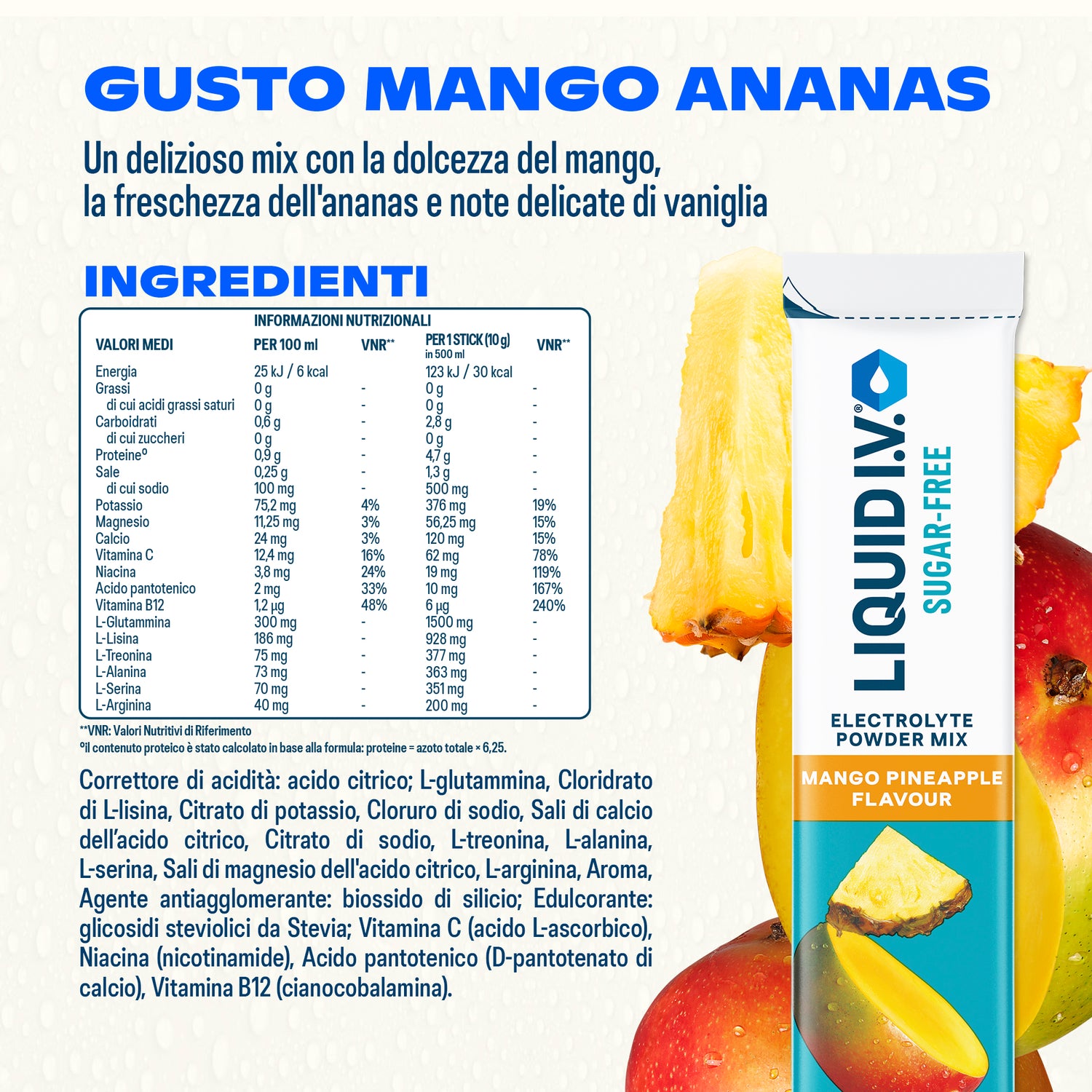 Liquid I.V.® Sugar-Free Mango e Ananas 16 Sticks