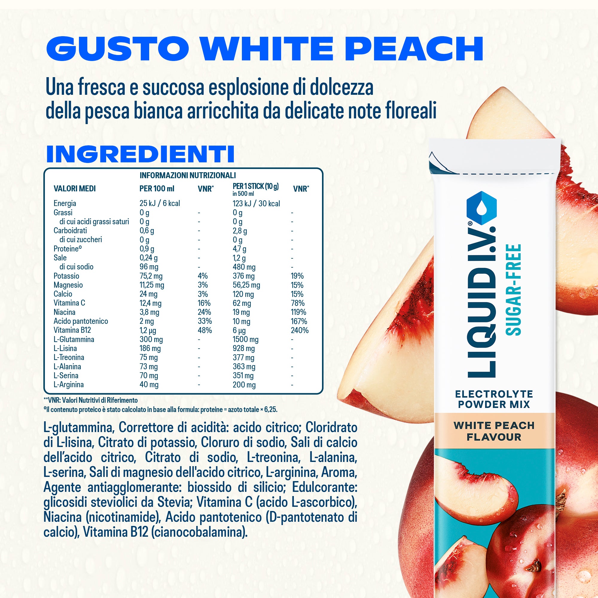 Liquid I.V.® Sugar-Free White Peach 16 Sticks