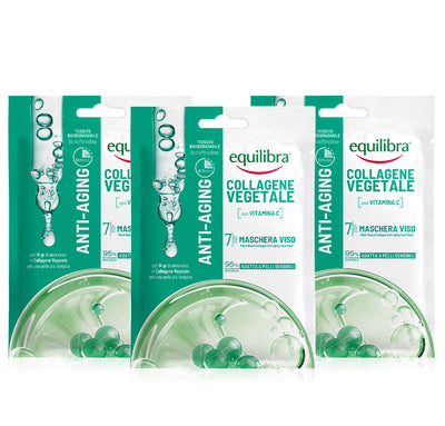 Maschera viso x 3 Anti-Aging Collagene Vegetale
