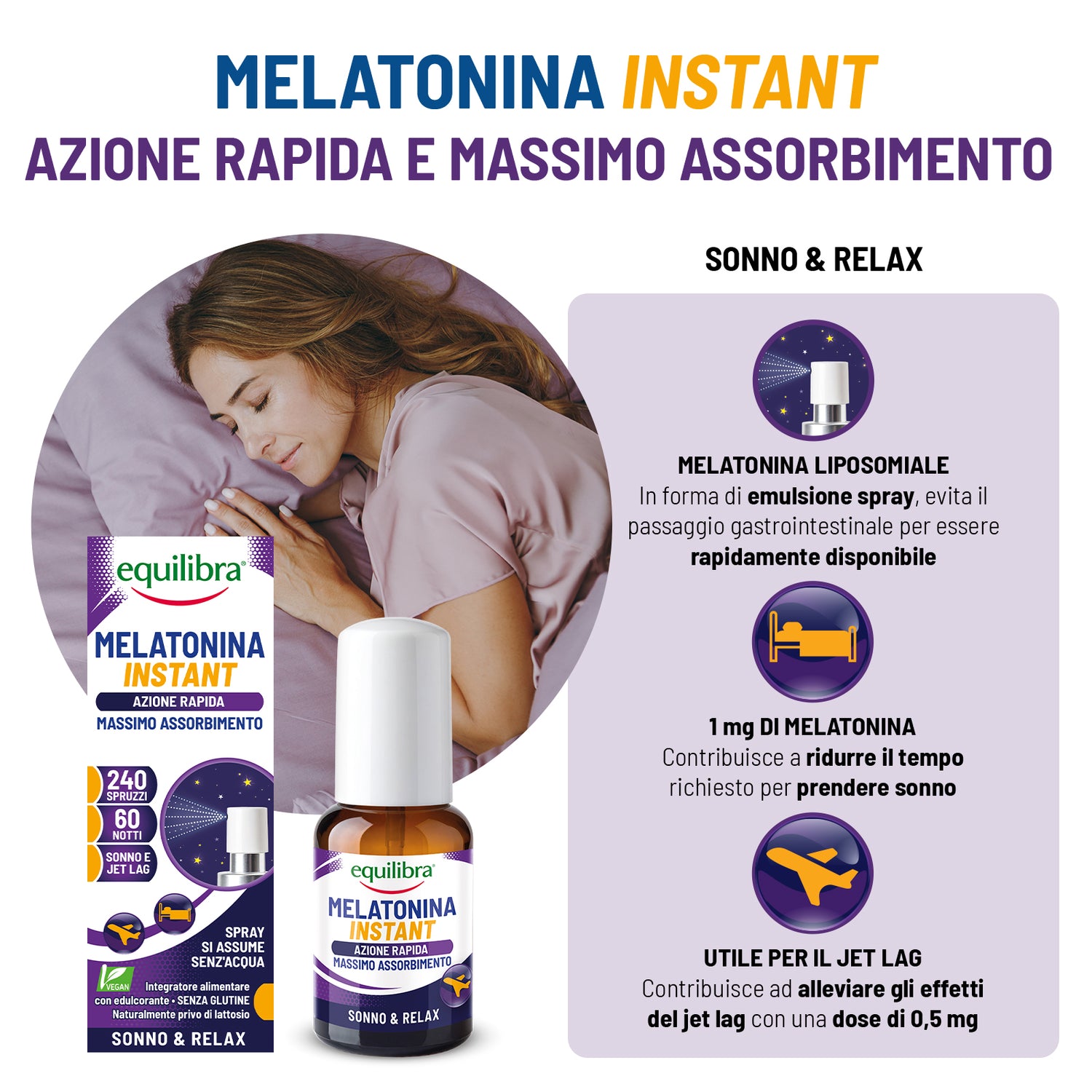 Melatonina spray per dormire con azione rapida