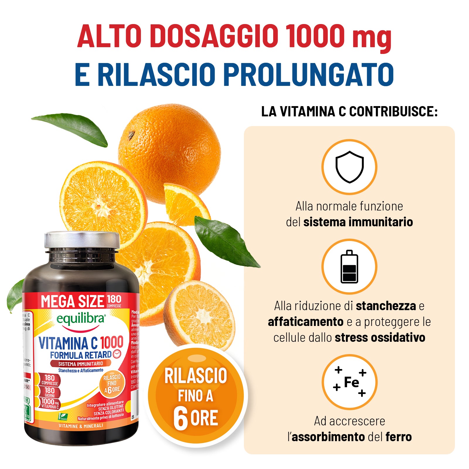 Vitamina C 1000 Mega size Scorta per 6 mesi