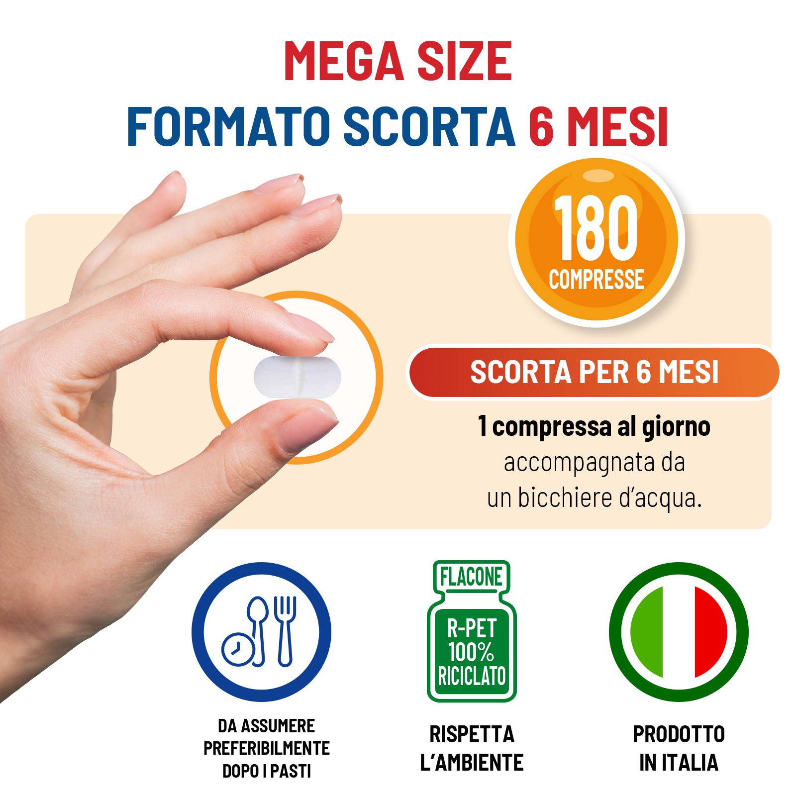 Vitamina C 1000 Mega size Scorta per 6 mesi
